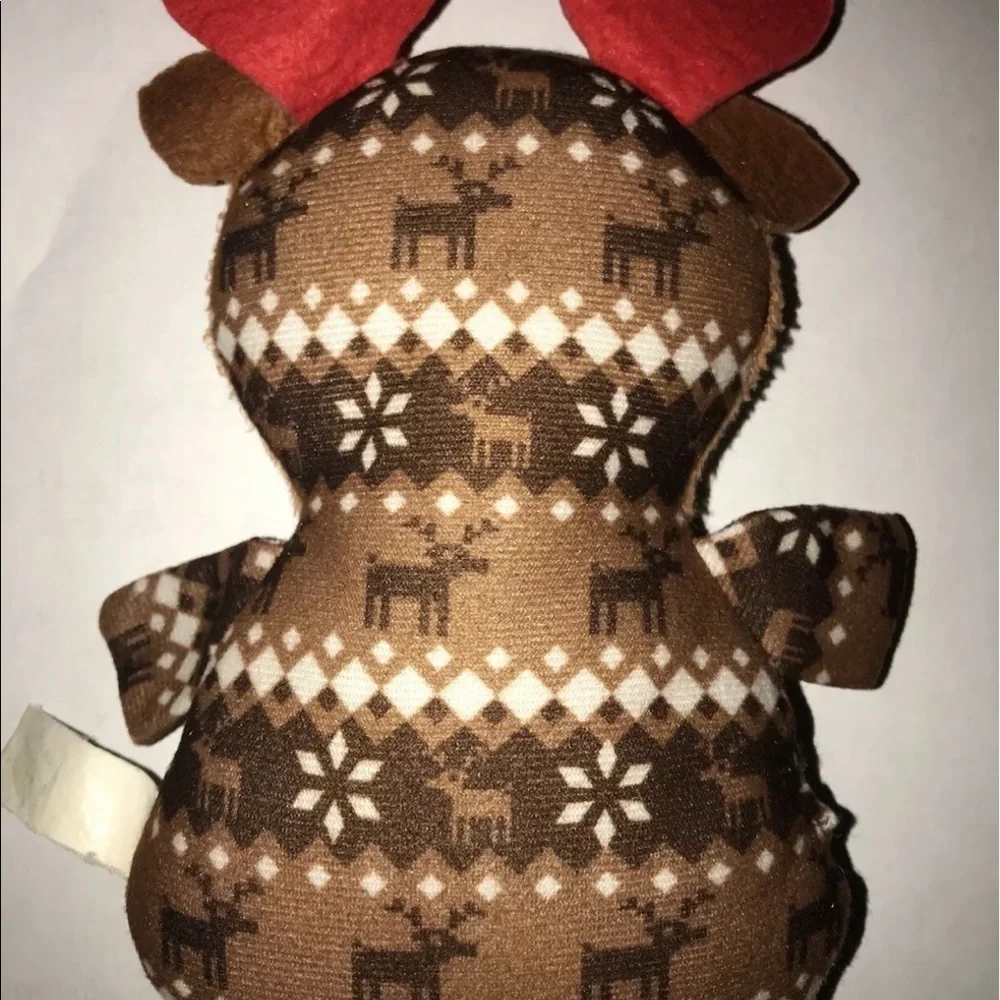 Reindeer Plush Stuffed Squeaker Dog Puppy Pet Toy 9” x 5” Christmas Holiday RARE